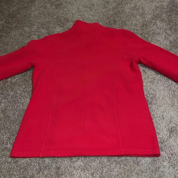 L.L. Bean full zip fleece jacket long sleeve red  size small.  GG - Picture 5 of 5